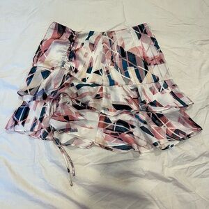Abstract Patterned Ruffle Skirt festival clothes summer vacation everyday wear